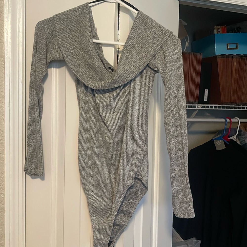Free people cozy of the shoulder bodysuit